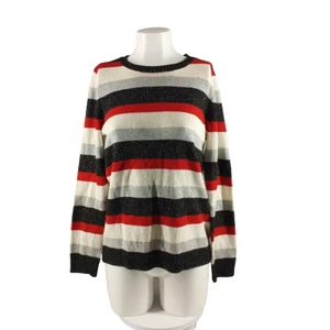 NWT CHARTER CLUB Metallic Striped Sweater MEDIUM(8-10) Cotton blend pullover - Picture 1 of 13