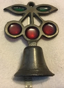 Vintage Stained Glass Pewter Bell (4 1/2”) - Picture 1 of 8