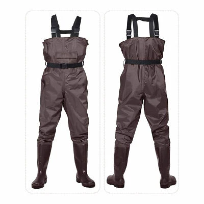 Chest Wader for Men Women Fishing Hunting Nylon Bootfoot Waterproof with Boots - Image 1 of 4