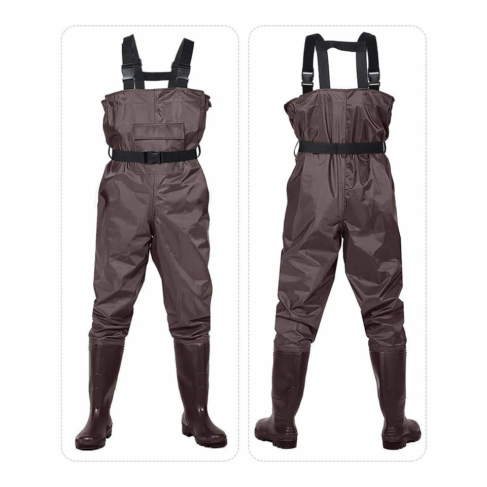Chest Wader for Men Women Fishing Hunting Nylon Bootfoot Waterproof with Boots - Image 1 of 4