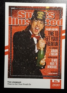 2021 Topps x Sports Illustrated Tim Lincecum #58 White w/ Red stripes #ed 58/70