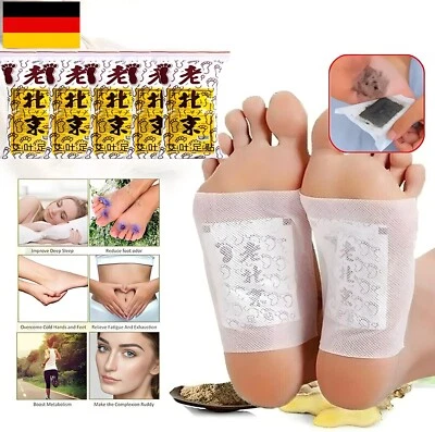 MARKENLOS 150x Fusspflaster Entgiftung Bambus Foot Pads Vitalpflaster Entschlackung Detox