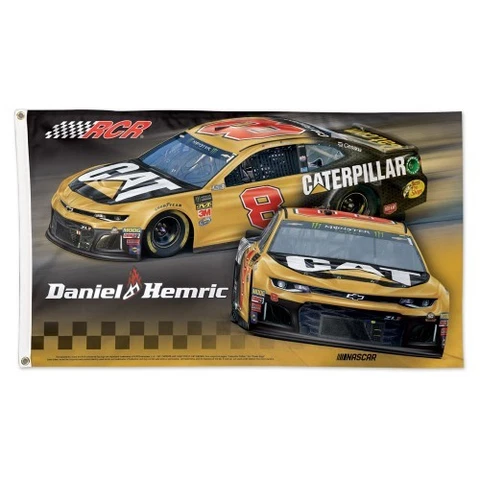 Daniel Hemric 2019 Wincraft #8 Caterpillar 3x5 Deluxe Flag FREE Cover