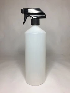 1000ml (1 Litre) Natural HDPE Plastic Spray Bottle And Black Trigger Spray Pump  - Picture 1 of 1
