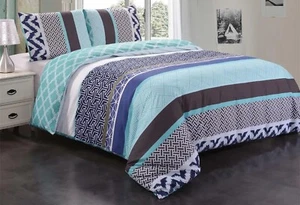 NEW KING Duvet Cover Set Ultra Soft 3 Piece Brushed Microfiber Comforter Cover - Picture 1 of 6