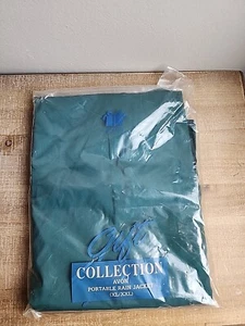 AVON GIFT COLLECTION PORTABLE VINYL RAIN JACKET, 1993 XL/XXL GREEN - Picture 1 of 7