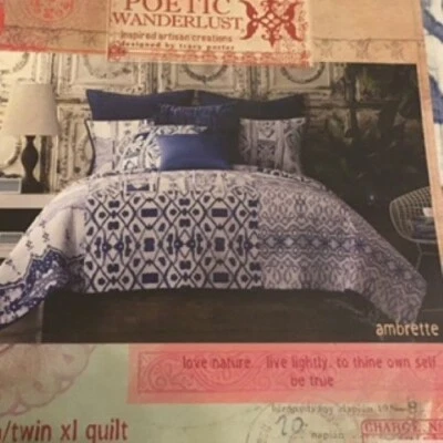 Edredón Tracy Porter Poetic Wanderlust Ambrette Boho Twin/Twin XL--Difícil de encontrar  Foto 1 de 4