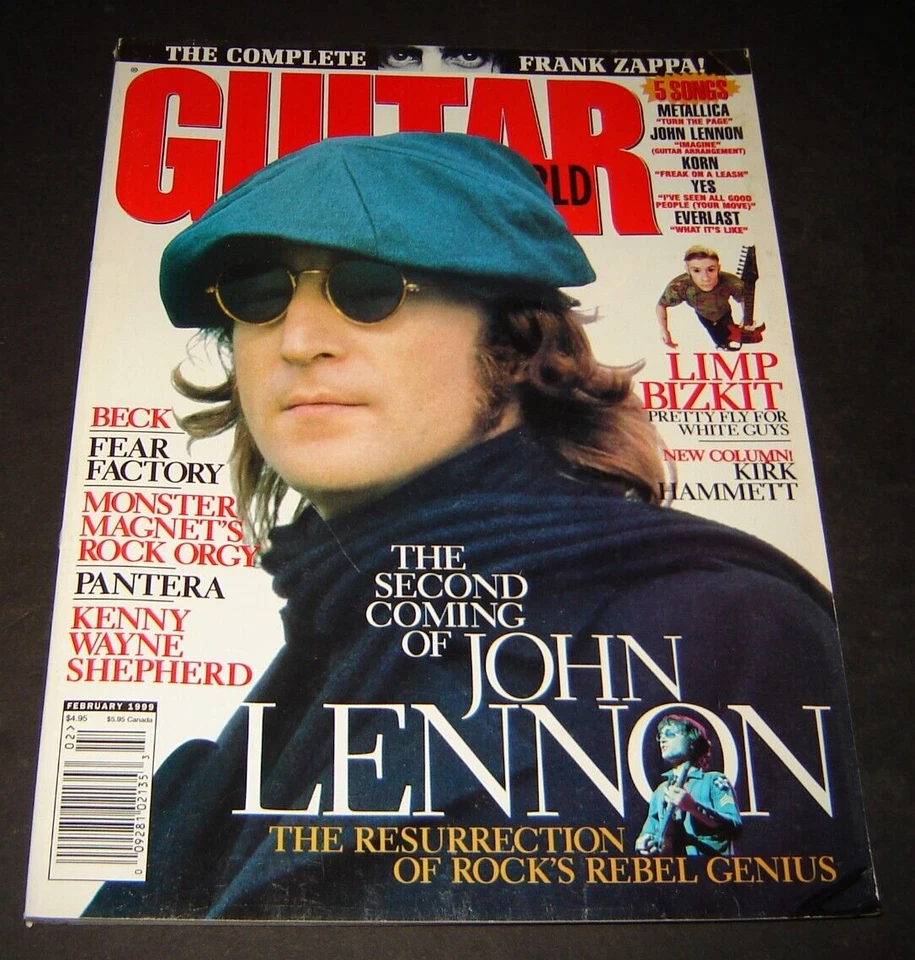 Guitar World Magazine Feb 1999 - John Lennon - Limp Bizkit - Beck - Pantera Foto 1 de 1