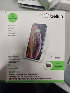 Belkin BoostUp 10W Wireless Charging Stand for Qi Devices iPhone Galaxy Open Box - Picture 1 of 7