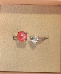 It’s Pearl Time sterling silver Endless ring Size 9 Pink Pearl - Picture 1 of 8