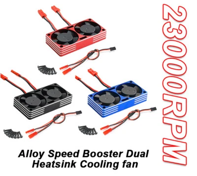 Alloy Speed Booster Dual Heatsink Cooling fan 23000RPM 60 x 30mm FOR RC CAR - Image 1 of 4