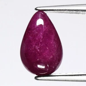 💎 1.91ct 9.2x6mm Pear Cabochon Purplish Red Ruby - Heated, Africa Gemstone - Picture 1 of 4