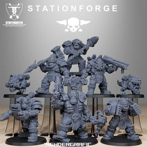 Orkaz Smashers (8) - StationForge - Wargaming Grimdark Ork Greenskin - Picture 1 of 10