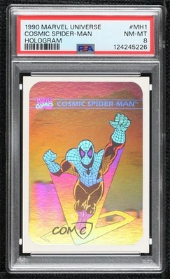 1990 Impel Marvel Universe Holograms Cosmic Spider-Man #MH1 PSA 8 - Image 1 of 3