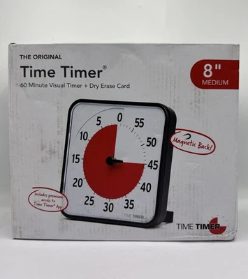 TIME TIMER 8 Visual Timer - 60 Min Kids Desk Countdown Clock with Dry Erase Card - Image 1 of 3
