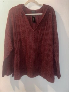 Neu mit Etikett Lane Bryant Kapuzenpullover Oberteil Damen Gr. 26-28 ~ burgunderrot ~ 100 % Baumwolle - Bild 1 von 14