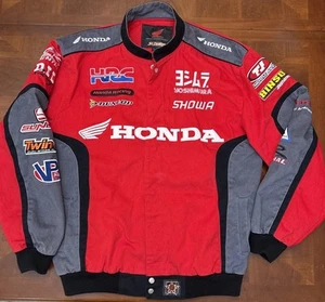 Vintage Honda Motorcycle Jacket JH Design Racing Coat Button Up Size L - Picture 1 of 17