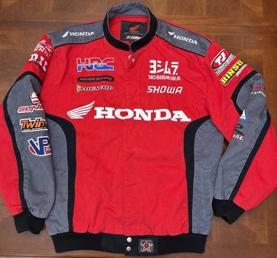 Vintage Honda Motorcycle Jacket JH Design Racing Coat Button Up Size L - Image 1 of 4