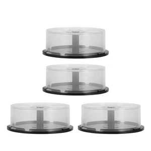 Estuche de plástico transparente con husillo negro para 25 discos con cubo de almacenamiento de CD DVD de 4 piezas - Imagen 1 de 12