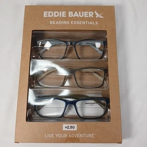 Paquete de 3 gafas de lectura de diseñador EDDIE BAUER Reading Essentials +2,50  - Imagen 1 de 5