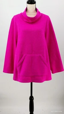 Túnica polar Escape By Habitat cuello capucha rosa intenso bolsillo frontal manga larga XL Foto 1 de 4