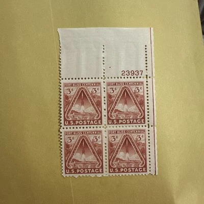 Fort Bliss Centennial 1848-1948 US 3 Cent Postage Block of 4 Unused - Image 1 of 3