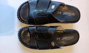 Florance Vera Pelle Black Wedge Slides Size 38 - Picture 1 of 7