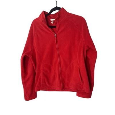 Chaqueta polar con cremallera completa Merona roja grande Cabincore senderismo Gorp para mujer Foto 1 de 4