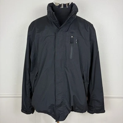 Timberland Waterproof Jacket with Hood Black Zip Front Size L Raincoat Nylon - Image 1 of 4