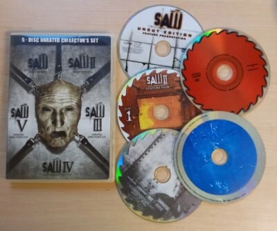 SAW 5 Disc Set I-V Unrated Uncut Collector's Set - Image 1 of 3