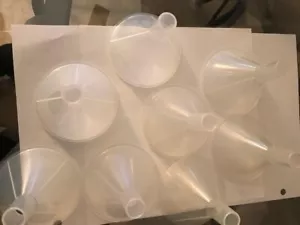 (9) NALGENE Polypropylene Plastic 80mm Autoclavable Powder Filling Funnel - Picture 1 of 3