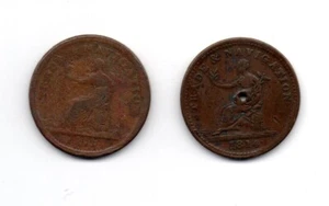 1813 and 1814 Canada Trade & Navigation Low Grade Penny Copper Tokens Lot - Picture 1 of 2