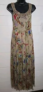 Roberto Makali Floral Beaded 90s Y2k Dress Size M Boho Fairy Core - Picture 1 of 18