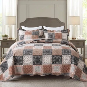 HoneiLife Vintage Quilts King Size - Microfiber Quilt Sets 3-Piece,Reversible... - Picture 1 of 7