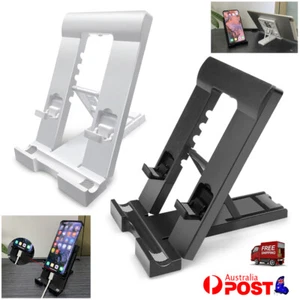 Desk Tabletop Phone Tablet Stand Plastic Holder Folding Adjustable OZ Universal - Picture 1 of 14