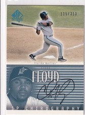 2002 UD SP AUTHENTIC CLIFF FLOYD CHIROGRAPHY AUTOGRAPH AUTO /313