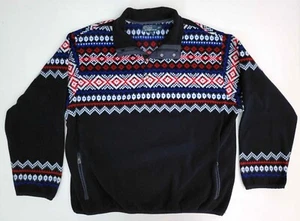 Vtg Polo Ralph Lauren Southwestern Aztec Polartec Snap Fleece Pullover Blue XXL - Picture 1 of 5