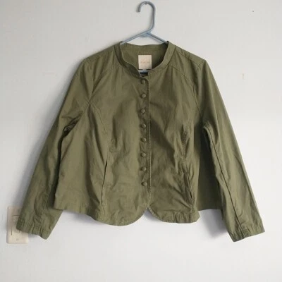 ModCloth Jacket Blazer Women Green Buttons Lightweight Cotton 1X Plus/L*READ - Image 1 of 4