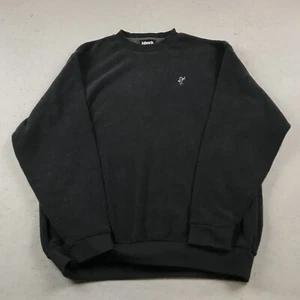 VINTAGE Ashworth Golf Sweatshirt Mens Large Black Terry Towel Crewneck 90s - Picture 1 of 10