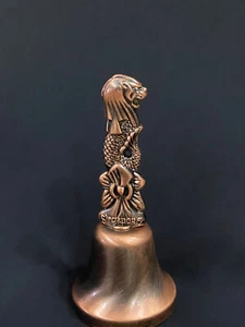 Vintage Bronze Souvenir Bell Singapore Decor Elements Collectible 4" Home Art  - Picture 1 of 6