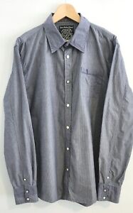 Scotch & Co Men Vintage Collared Shirt Size XXL Grey Long Sleeve Button Pockets
