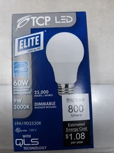 TCP L9A19D2541, 9W A19 LED BULB, 41K, DIMMABLE, Case of 12 - Picture 1 of 5