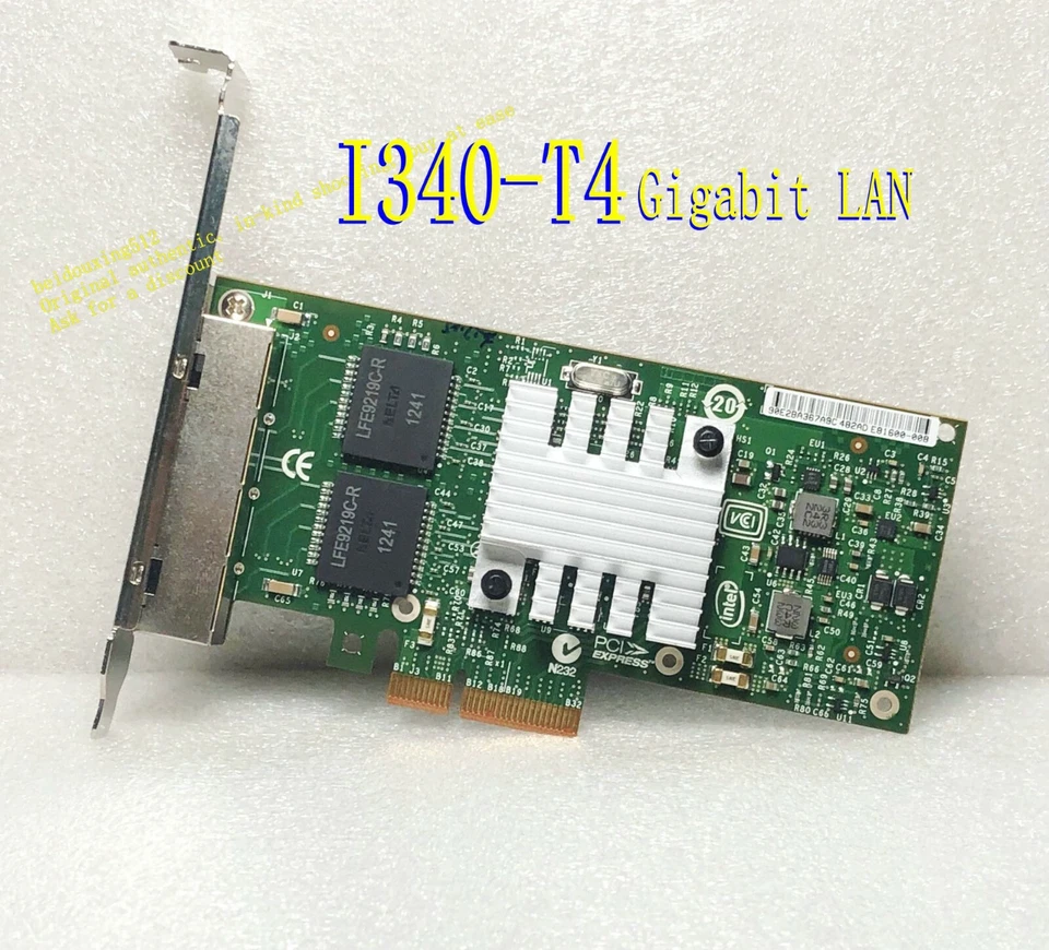 HP / Intel I340-T4 E1G44HT E1G44HTBLK NIC Gigabit PCI-E Ethernet Server Adapter - Image 1 of 4