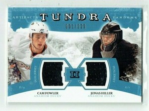 11-12 UD Artifacts  Cam Fowler--Jonas Hiller  1/225  First Card  Dual Jerseys