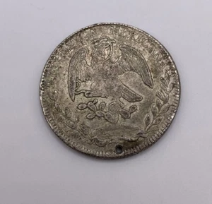 Moneda de Plata 1846 8 Reales España México Casa de la Moneda Ciudad de México Antiguo Barco Pirata - Imagen 1 de 4