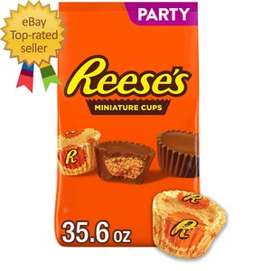 Miniatures Milk Chocolate Peanut Butter Cups, Candy Party Pack, 35.6 Oz - Picture 1 of 5