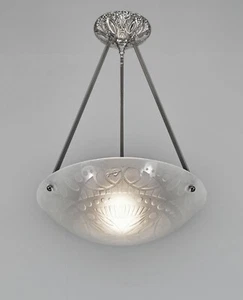 JANY : French 1930 art deco pendant chandelier .... muller daum era lamp France - Picture 1 of 7