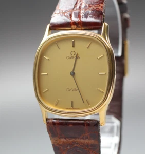 Vintage 1982 [Near MINT] Omega De Ville Cal.1365 30mm Gold Dial Quartz Men's - Picture 1 of 13