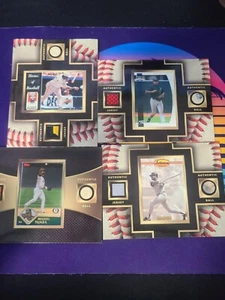 VINTAGE SPORTS (4) JUMBO AUTHENTIC JERSEY RELICS YOUNG,BAYLOR,TEJADA,MADLOCK - Picture 1 of 2