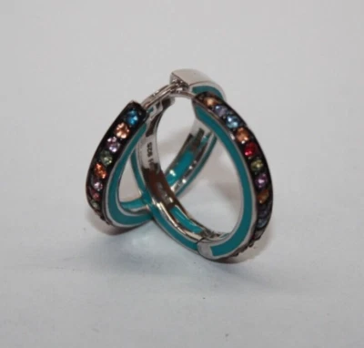 Трудно найти! Effy всплеск серебро синий эмаль многоцветный сапфир обручи [114GRA] - Изображение 1 из 4